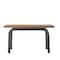 55" Black Metal Layered Arch Living Room Console Table with Brown Tabletop